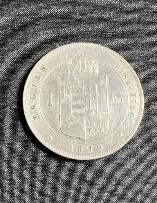 Moneda 1 forint 1879 Austro -Ungaria argint