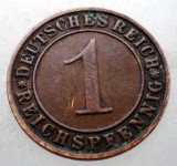 2.691 GERMANIA WEIMAR 1 REICHSPFENNIG 1930 D, Europa, Bronz