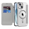 Husa MagSafe pentru Apple iPhone 15 Plus, Techsuit, SmartMag Book, Gri