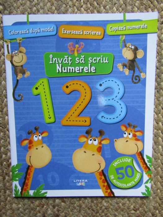 Invat sa scriu. Numerele. Carte cu autocolante