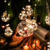 Instalatie Craciun, tip perdea luminoasa, 10 globuri cu Mos Craciun, cu jocuri de lumini, multicolor