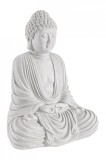 Figurina Buddha fibra sticla alba 33.5x25x42 cm