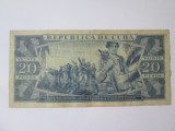 Rara! Cuba 20 Pesos 1987,bancnota din imagini