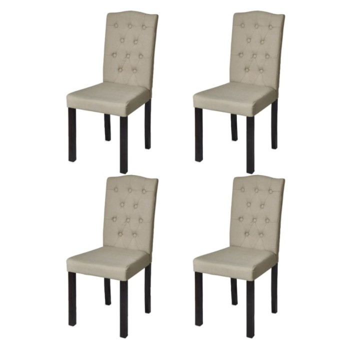 Scaune de bucătărie, 4 buc., cafeniu, material textil