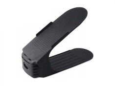 Organizator pentru o pereche de pantofi, reglare pe 3 niveluri, plastic, negru foto