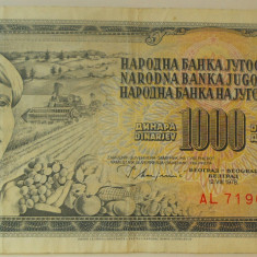 Bancnota 1000 DINARI / DINARA - RSF YUGOSLAVIA, anul 1978 *cod 437