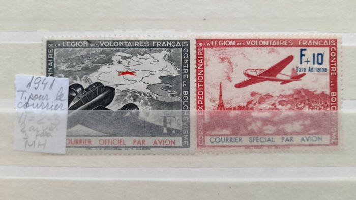 1941 France timb.ptr. curier YT=2-3 2 val MH