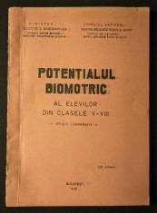 sport POTENTIALUL BIOMOTRIC al Elevilor din clasele V-VIII Gimnaziu UZ INTERN