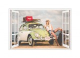 Autocolant decorativ, Fereastra, Multicolor, 83 cm, 507STC, natura si peisaje, Oem