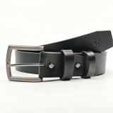 Cumpara ieftin Curea piele naturala 40 mm, Leda, neagra, catarama solida