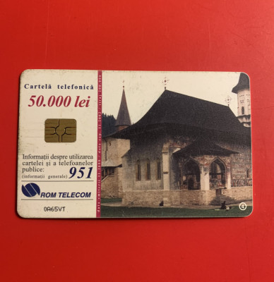 Cartela telefonică de colecție Mănăstirile din nordul Moldovei foto