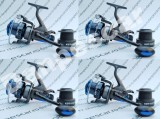 Set 4 Mulinete Feeder Saimino KDT4000, 9 Rulmenti, Tambur LongCast + Rezerva, Diamant Alb
