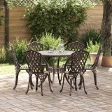 vidaXL Set de masă pentru grădină 7 pcs Bronz Aluminiu 3334712