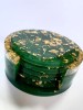 Set Coastere Lux din Rășină Verde Smarald și Foiță Aur - Suport Pahare Handmade (cu suport inclus)