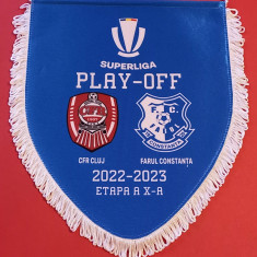 Fanion(protocol-oficial)meci fotbal CFR CLUJ-FARUL Constanta(play off 2022/2023)