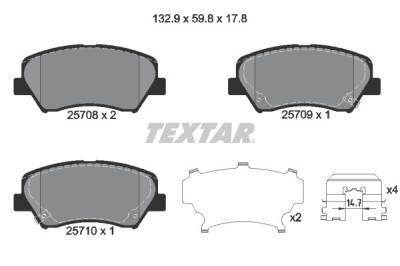TEXTAR 2570801 Q+ set placute frana,frana disc foto