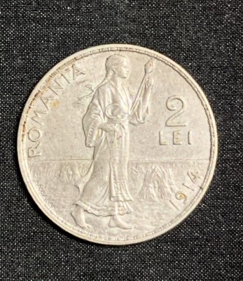 Moneda 2 lei 1914 argint foto