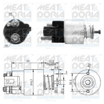 MEAT &amp;amp; DORIA 46155 Solenoid, electromotor foto