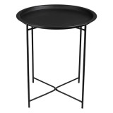 Masuta Auxiliara Metalica Neagra pentru Balcon 46x52 cm, Oem
