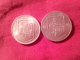 2 Monede 5 lei Romania 1992 si 1993 , cal. aunc