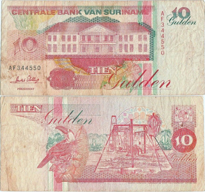 1995 (1 VI), 10 gulden (P-137b.1) - Surinam! foto