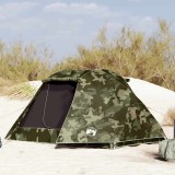 Cort Pescuit vidaXL Camuflaj 3 Persoane Impermeabil 312x216x114cm Poliester +PU, Folie Sol, E-port, Geanta Transport