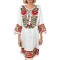 Rochie traditionala dama RL25 alb/verde , marimea L