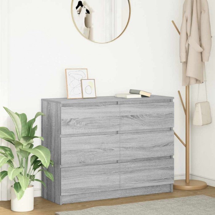 vidaXL Servantă, gri sonoma, 100x35x76 cm, lemn prelucrat 3328503