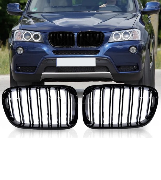 Set Grile duble negru lucios BMW X3 F25 (2010-2014)