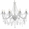 VidaXL Candelabru cu mărgele, argintiu, 8 becuri E14 281606