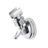 Suport cu ventuza pentru para de dus, YWX, ABS, Detasabil, Montare pe perete, Ventuza, Rotire 360&deg;, Argintiu