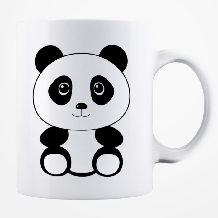 Cana alba personalizata &quot;Panda&quot;, INOVATIX&reg;. 330ml