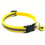 Zgarda reflectorizanta pentru pisica sau caine, cu clopotel, reglabila - Galben, Oem