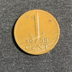 Moneda 1 cent 1958 Olanda