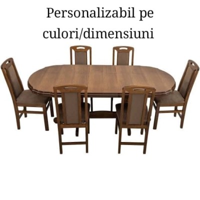 SET COM 1 MASA 160/190/90/76 + 6 SCAUNE foto