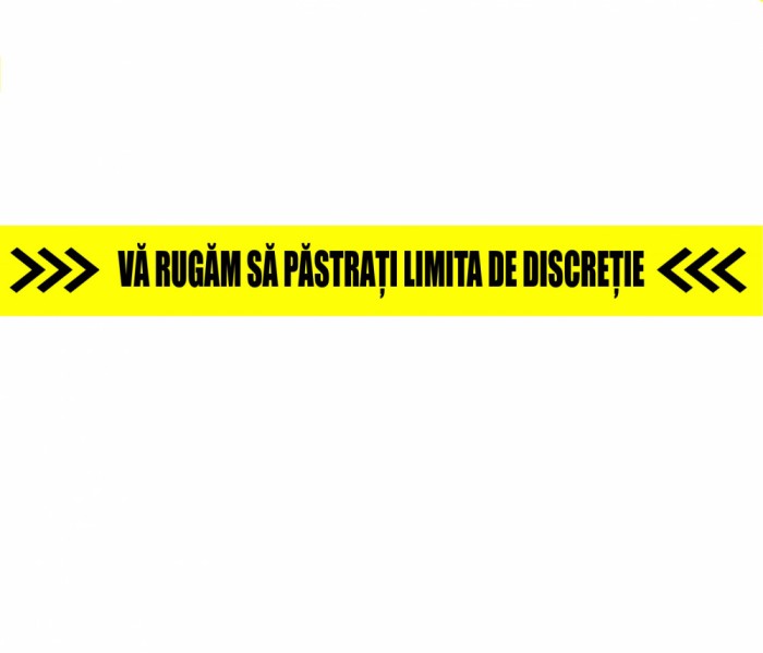 Autocolant Podea - Va rugam pastrati limita de discretie - 94x10 cm - set 5 buc