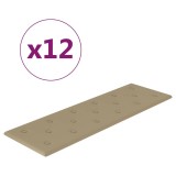 Cumpara ieftin Panouri de perete 12 buc. cappuccino 90x30 cm piele eco 3,24 m&sup2;