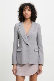 Answear Lab sacou culoarea gri, un singur rand de nasturi, neted