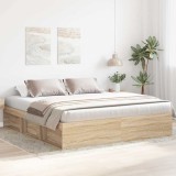 VidaXL Cadru pat, stejar sonoma, 180x200 cm, Super King Size