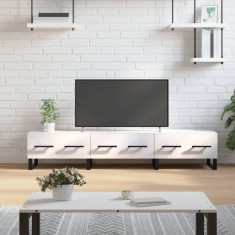 vidaXL Comodă TV, alb extralucios, 150x36x30 cm, lemn prelucrat 829174