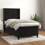 vidaXL Pat box spring cu saltea, negru, 80x200 cm, catifea 3132887
