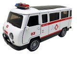 Macheta UAZ Ambulanta Metalica cu sunete, lumini, deschide usile 1/36