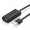 UGREEN US121 cablu prelungitor USB 2.0 activ, 15 m (negru)