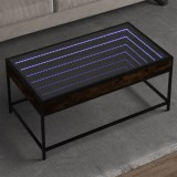 Cumpara ieftin Măsuță de cafea cu LED infinity, stejar fumuriu, 90x50x41 cm
