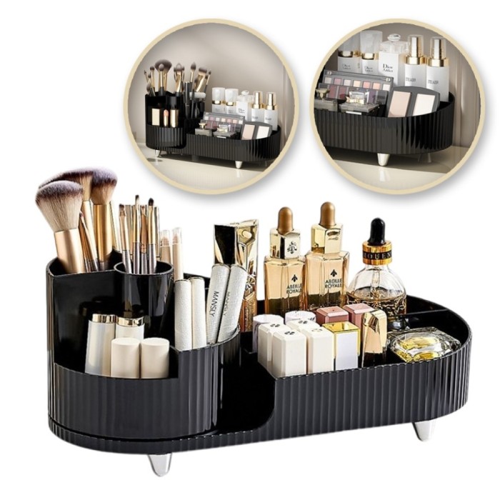 Organizator cosmetice si pensule machiaj, negru