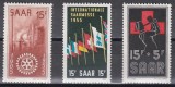 SAAR 1955 - A 50-a aniversare a Clubului Rotary International, T&acirc;rgul Internațional SAAR, Crucea Roșie, 3 Serii, MNH