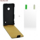 Husa Flip Slim Neagra Samsung Galaxy Core Plus G3502 + Folie Protectie