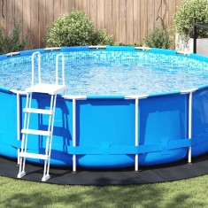 vidaXL Folie pentru Bază de Piscină Negru &Oslash; 428 cm