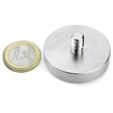 Magnet neodim oala &Oslash;40 mm, cu filet exterior M8, putere 45 kg