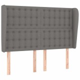 Cumpara ieftin Tablie de pat cu aripioare gri inchis 147x23x118/128 cm textil